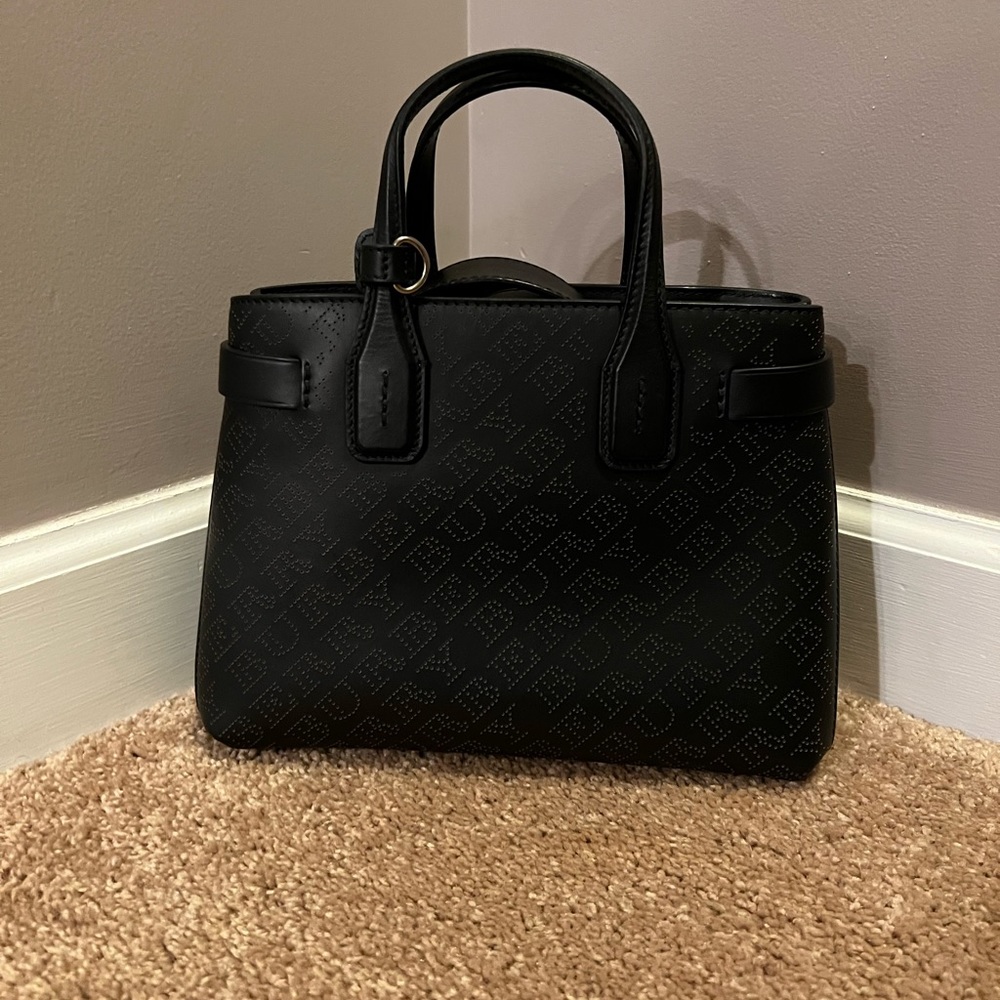 Burberry Banner Tote black leather small